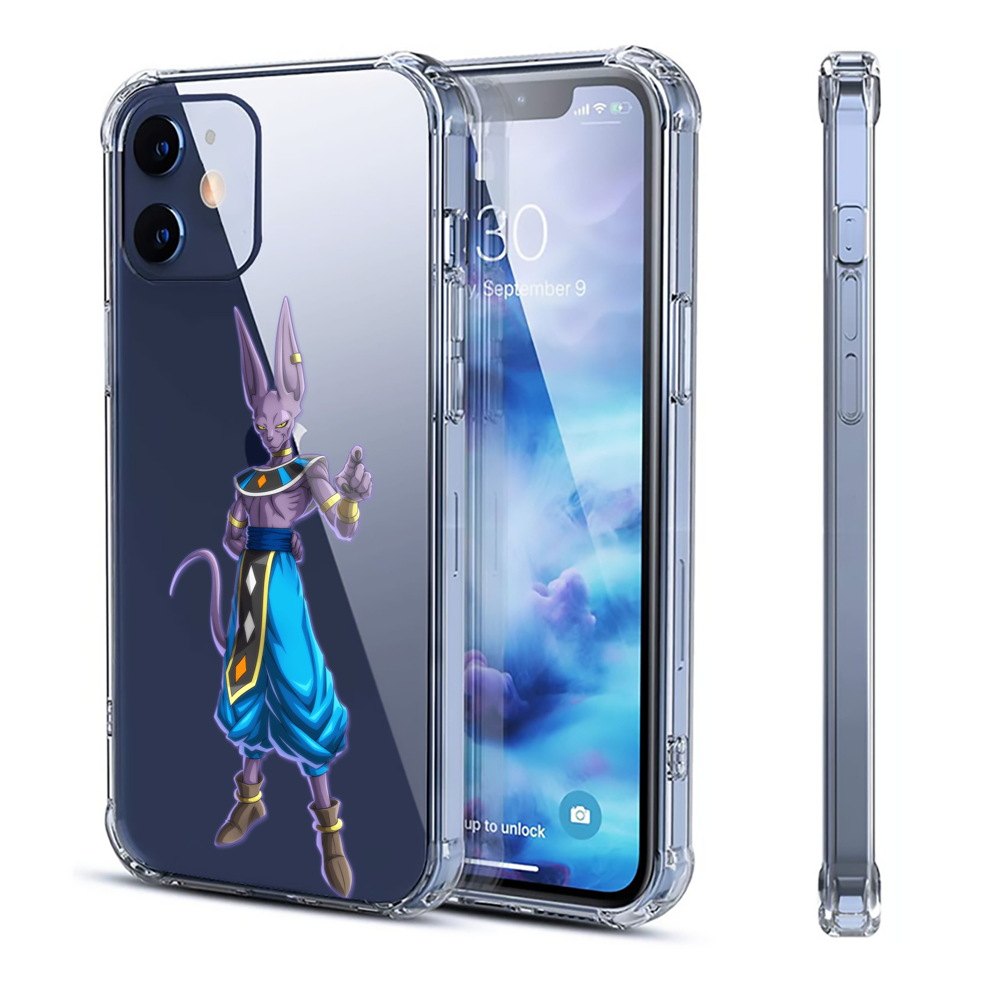 （画像用） ドラゴンボール ビルス 破壊神ビルス DRAGON BALL Beerus Birusu 【iPhone 12シリーズ対応】透明スマホケース（クリアソフトケース）